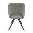 Helen Swivel Dining Armchair - Set of 2 - Black Legs - Turtle - Fabric and Metal