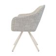 Helen Swivel Dining Armchair - Set of 2 - Natural Legs - Sand - Fabric and Metal