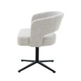 Isabel Swivel Dining Chair - Set of 2 - Curved Back - Beige - Fabric and Metal