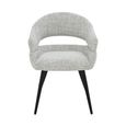 Megan Dining Armchair - Set of 2 - Curved Back - Bisque Oasis - Fabric and Metal