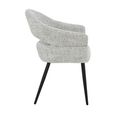 Megan Dining Armchair - Set of 2 - Curved Back - Bisque Oasis - Fabric and Metal