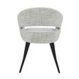 Megan Dining Armchair - Set of 2 - Curved Back - Bisque Oasis - Fabric and Metal