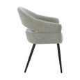 Megan Dining Armchair - Set of 2 - Curved Back - Taupe - Fabric and Metal