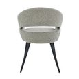 Megan Dining Armchair - Set of 2 - Curved Back - Taupe - Fabric and Metal