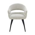 Megan Dining Armchair - Set of 2 - Curved Back - Toffee - Fabric and Metal