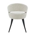 Megan Dining Armchair - Set of 2 - Curved Back - Toffee - Fabric and Metal