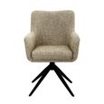 Tara Swivel Dining Armchair - Set of 2 - Beige - Fabric and Metal