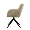 Tara Swivel Dining Armchair - Set of 2 - Beige - Fabric and Metal