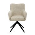 Tara Swivel Dining Armchair - Set of 2 - Sand - Fabric and Metal