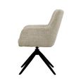 Tara Swivel Dining Armchair - Set of 2 - Sand - Fabric and Metal