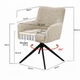 Tara Swivel Dining Armchair - Set of 2 - Sand - Fabric and Metal
