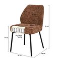 Tess Dining Chair - Set of 2 - Bordeaux - Fabric and Metal