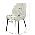 Tess Dining Chair - Set of 2 - Cream - Fabric and Metal