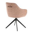 Thomas Swivel Dining Armchair - Set of 2 - Brique - Fabric and Metal