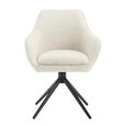 Thomas Swivel Dining Armchair - Set of 2 - Sand - Fabric and Metal
