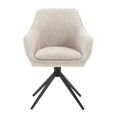 Thomas Swivel Dining Armchair - Set of 2 - Toffee - Fabric and Metal