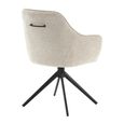 Thomas Swivel Dining Armchair - Set of 2 - Toffee - Fabric and Metal