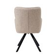 Tori Swivel Dining Armchair - Set of 2 -Black Legs - Salmon - Fabric and Metal