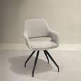 Capp Swivel Dining Armchair - Set of 2 - Beige - Fabric and Metal