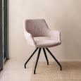 Capp Swivel Dining Armchair - Set of 2 - Blossom - Fabric and Metal
