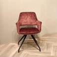 Capp Swivel Dining Armchair - Set of 2 - Rust - Velvet Fabric and Metal