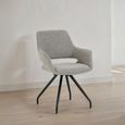 Capp Swivel Dining Armchair - Set of 2 - Taupe - Fabric and Metal