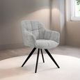 Tommy Swivel Dining Armchair - Set of 2 - Bisque Oasis - Fabric and Metal