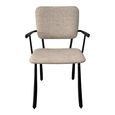 Brix Finn Dining Armchair - Set of 2 - Beige - Fabric and Black Metal