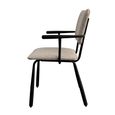 Brix Finn Dining Armchair - Set of 2 - Beige - Fabric and Black Metal