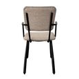 Brix Finn Dining Armchair - Set of 2 - Beige - Fabric and Black Metal