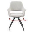 Capp Swivel Dining Armchair - Set of 2 - Beige - Fabric and Metal
