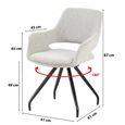Capp Swivel Dining Armchair - Set of 2 - Beige - Fabric and Metal