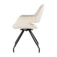 Capp Swivel Dining Armchair - Set of 2 - Beige - Velvet Fabric and Metal