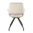 Capp Swivel Dining Armchair - Set of 2 - Beige - Velvet Fabric and Metal