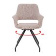 Capp Swivel Dining Armchair - Set of 2 - Blossom - Fabric and Metal