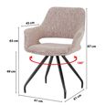 Capp Swivel Dining Armchair - Set of 2 - Blossom - Fabric and Metal