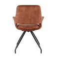 Capp Swivel Dining Armchair - Set of 2 - Rust - Velvet Fabric and Metal