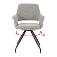 Capp Swivel Dining Armchair - Set of 2 - Taupe - Fabric and Metal