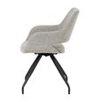 Capp Swivel Dining Armchair - Set of 2 - Taupe - Fabric and Metal