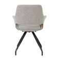Capp Swivel Dining Armchair - Set of 2 - Taupe - Fabric and Metal