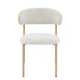 Micah Dining Chair - Set of 2 - Curved Back - Beige - Fabric and Hush Oak