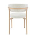Micah Dining Chair - Set of 2 - Curved Back - Beige - Fabric and Hush Oak