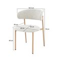 Micah Dining Chair - Set of 2 - Curved Back - Beige - Fabric and Hush Oak