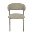 Micah Dining Chair - Set of 2 - Curved Back - Beige - Fabric and Hush Walnut
