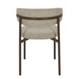 Micah Dining Chair - Set of 2 - Curved Back - Beige - Fabric and Hush Walnut