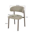 Micah Dining Chair - Set of 2 - Curved Back - Beige - Fabric and Hush Walnut