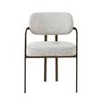 Milan Dining Armchair - Set of 2 - Beige - Fabric and Metal