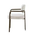 Milan Dining Armchair - Set of 2 - Beige - Fabric and Metal