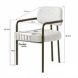 Milan Dining Armchair - Set of 2 - Beige - Fabric and Metal