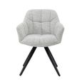 Tommy Swivel Dining Armchair - Set of 2 - Bisque Oasis - Fabric and Metal